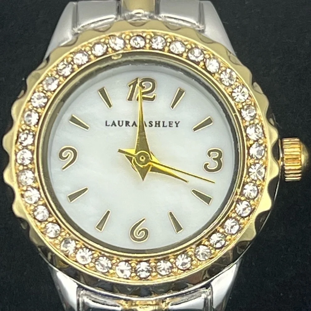 Laura Ashley Round Crystal Bezel Silver and Gold Ladies Watch Working